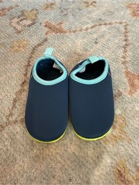Kids Navy Slip-On Water Shoes with Aqua Trim